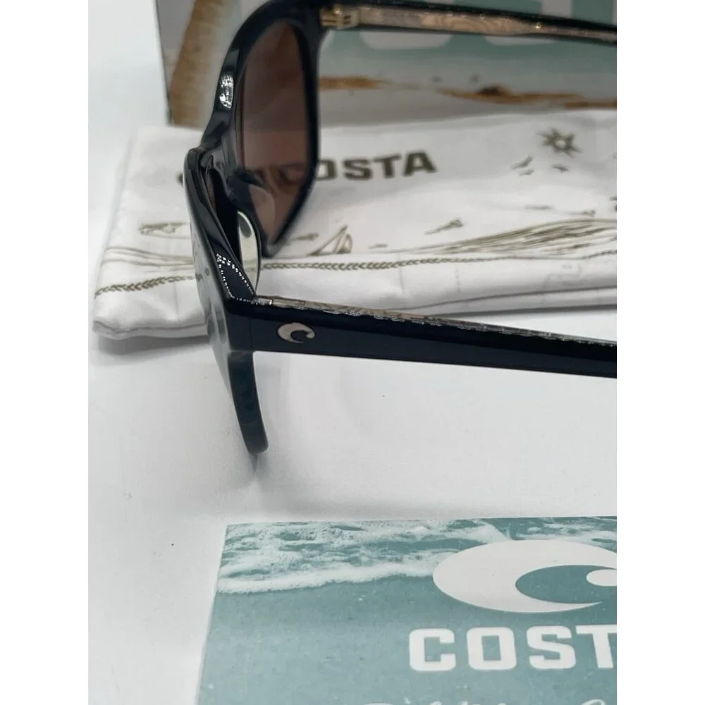 Costa Del Mar Sunglasses SAR‎ 11 Sarasota Shiny Black / Silver Mirror 580G Case